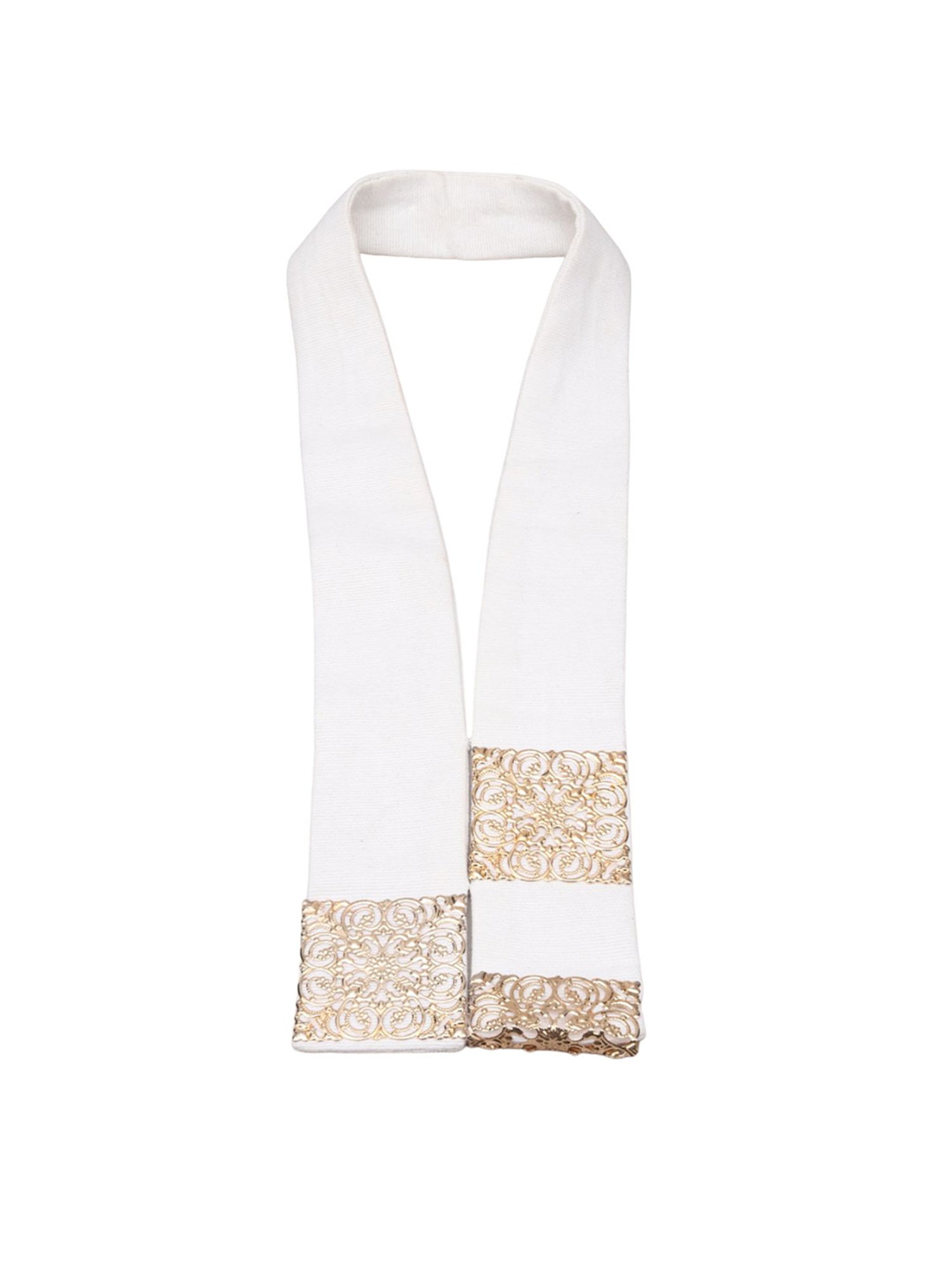 Odette White Fabric Embellished Collar