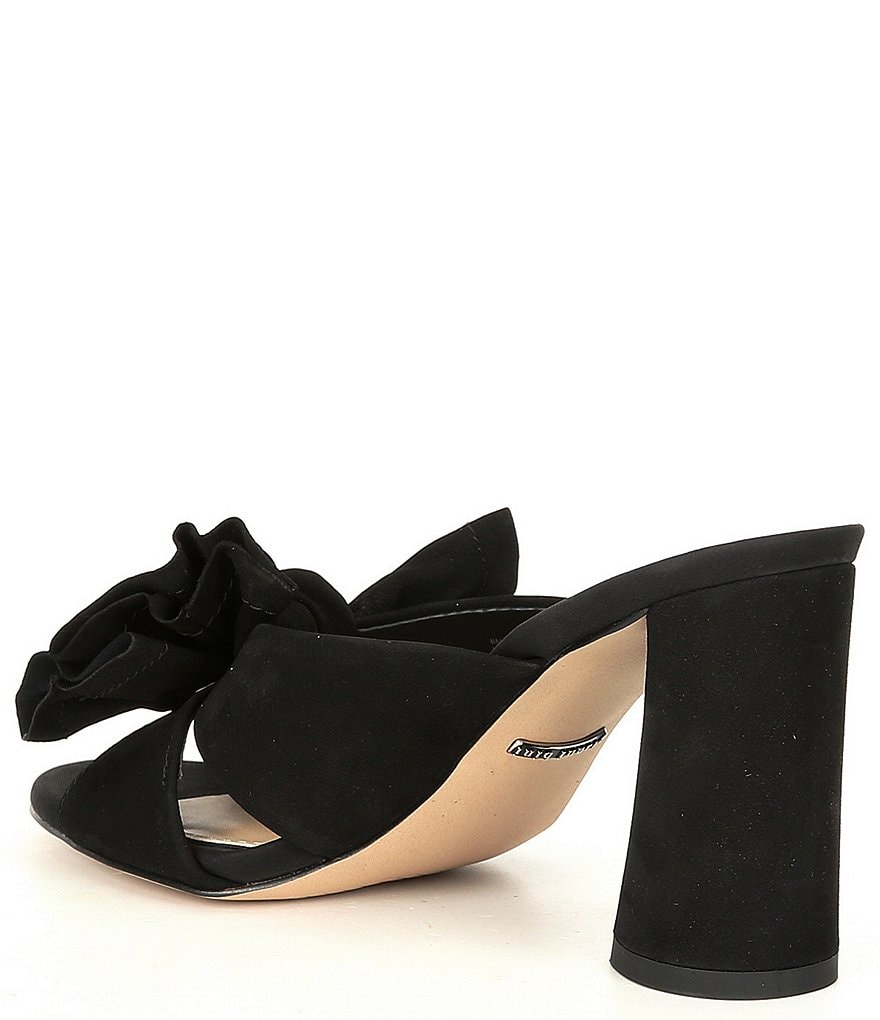 Gianni Bini Keily Suede Bow Block Heel Mules