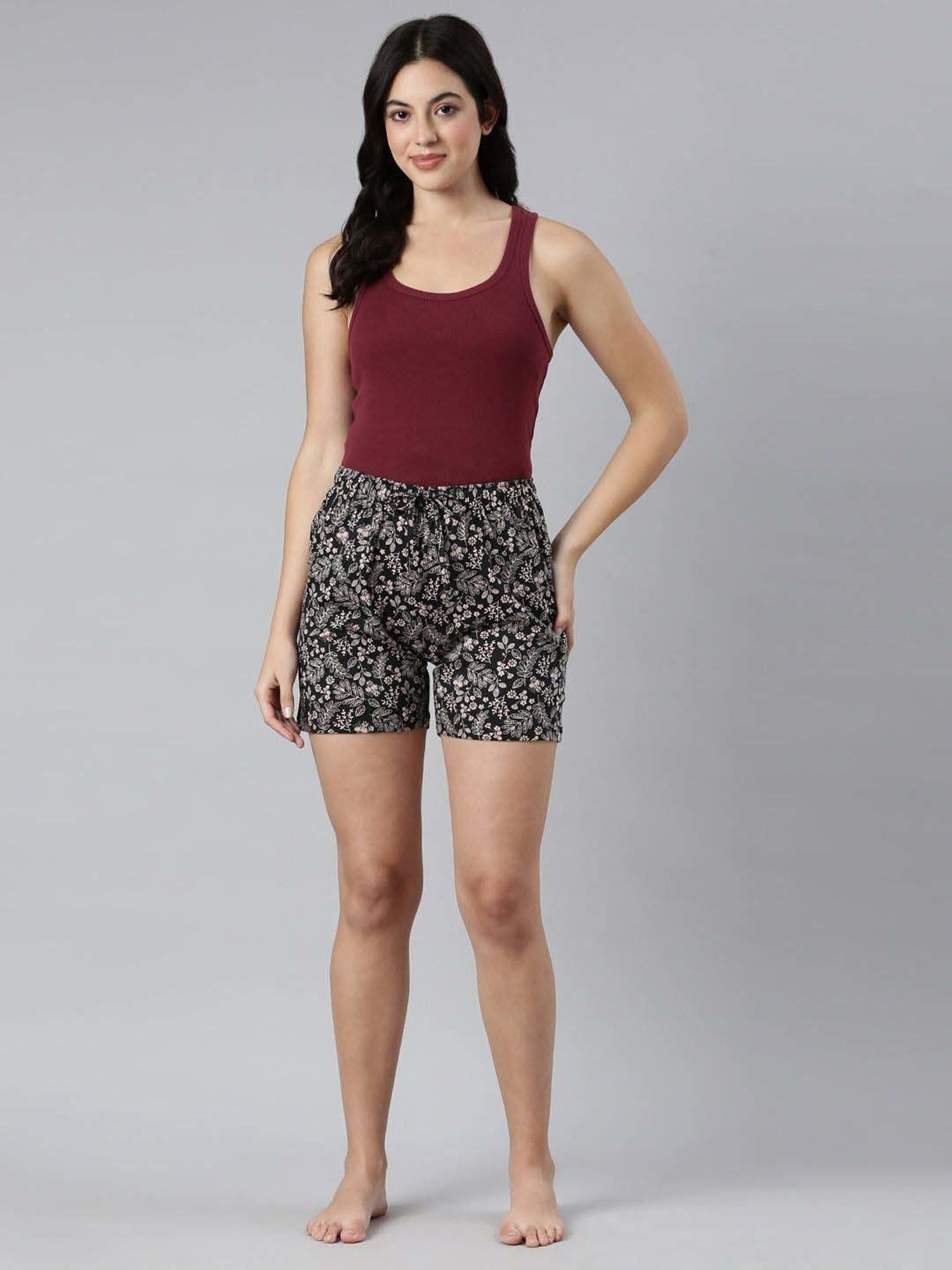Go Colors! Black Cotton Printed Shorts