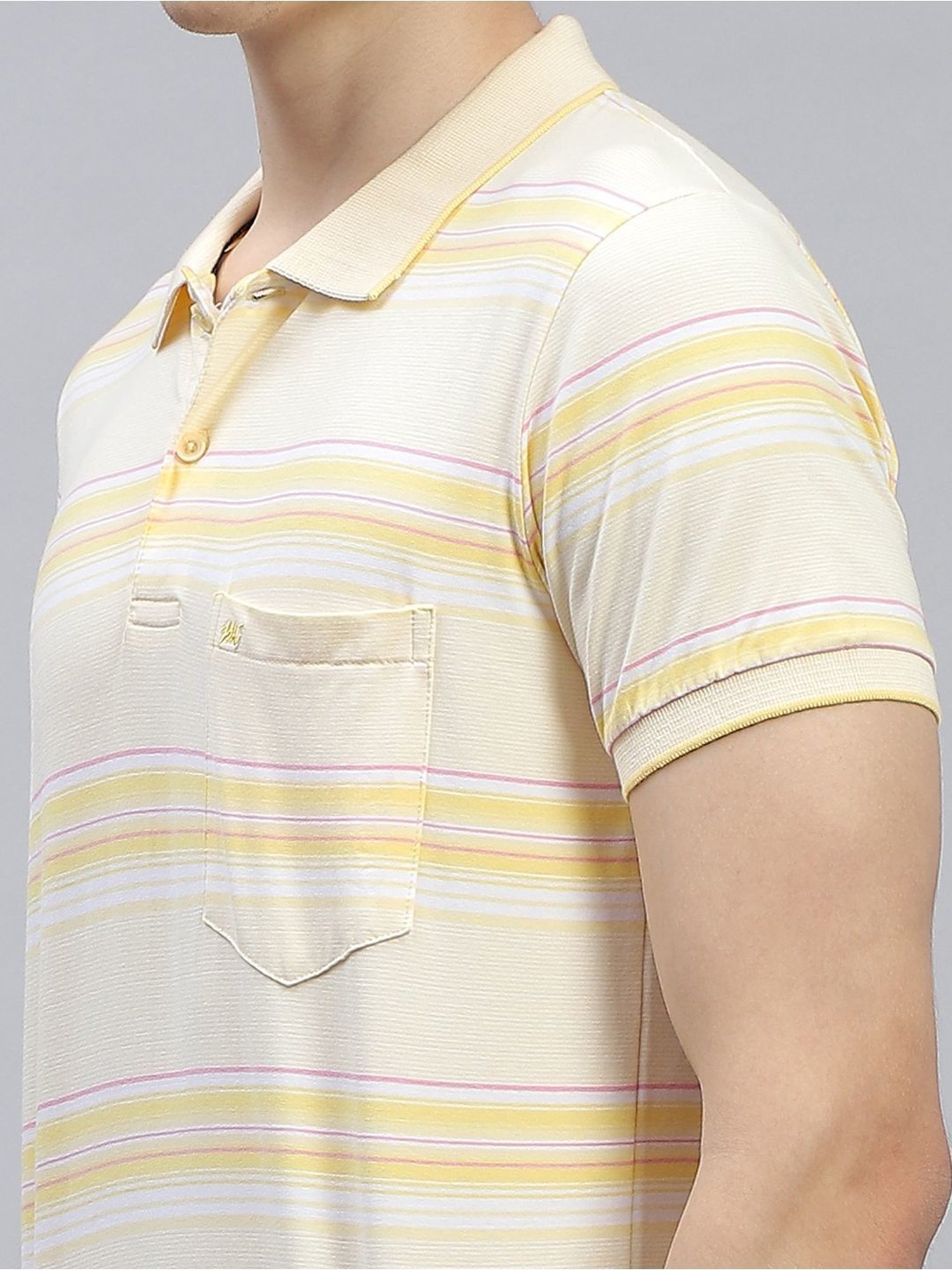 Monte Carlo Lemon Regular Fit Striped Polo T-Shirt