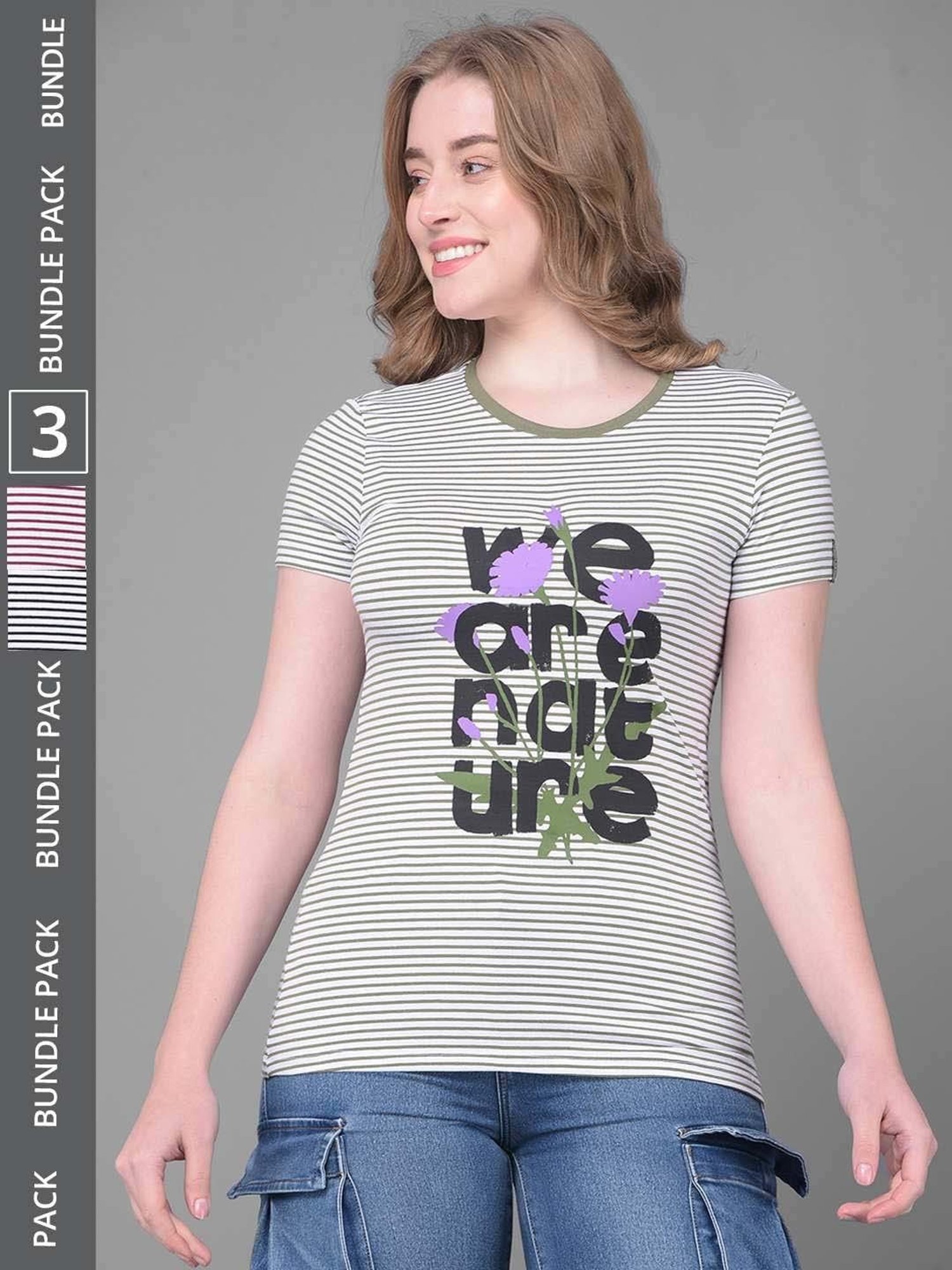 Dollar Blue & Pink Cotton Striped Sports T-Shirt - Pack Of 3