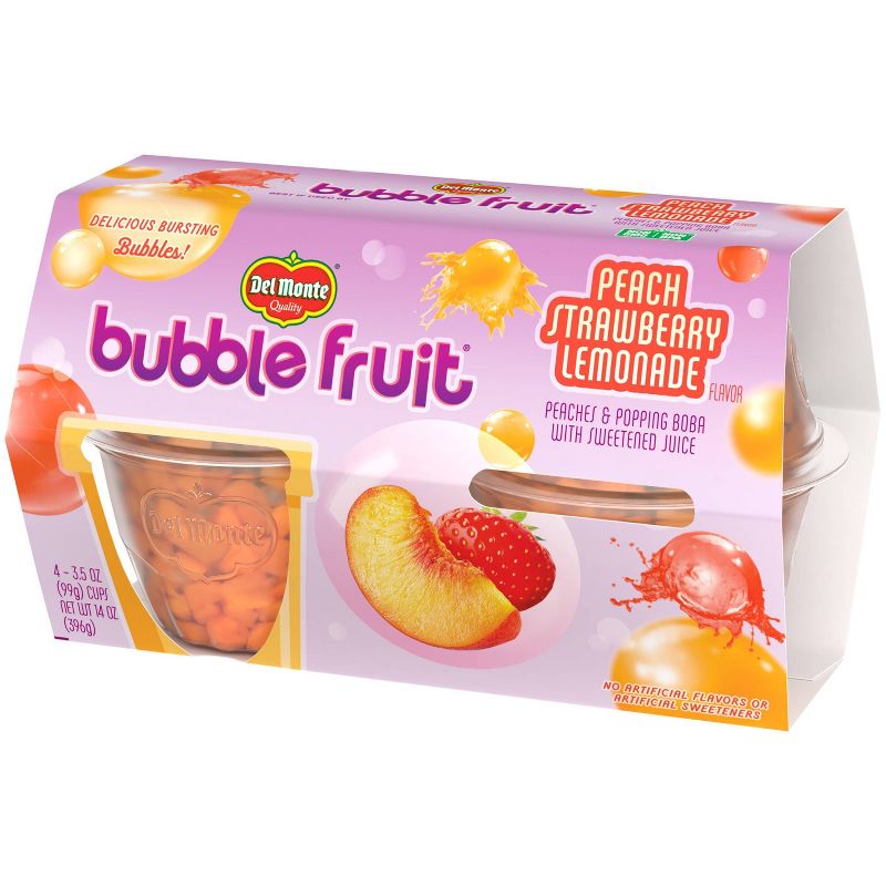 Del Monte Bubble Fruit Peach Strawberry Lemonade - 3.5oz