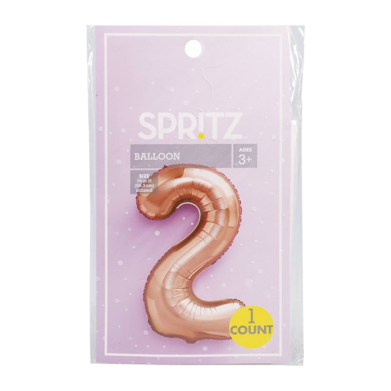 "2" Foil Balloon Rose Gold - Spritz™
