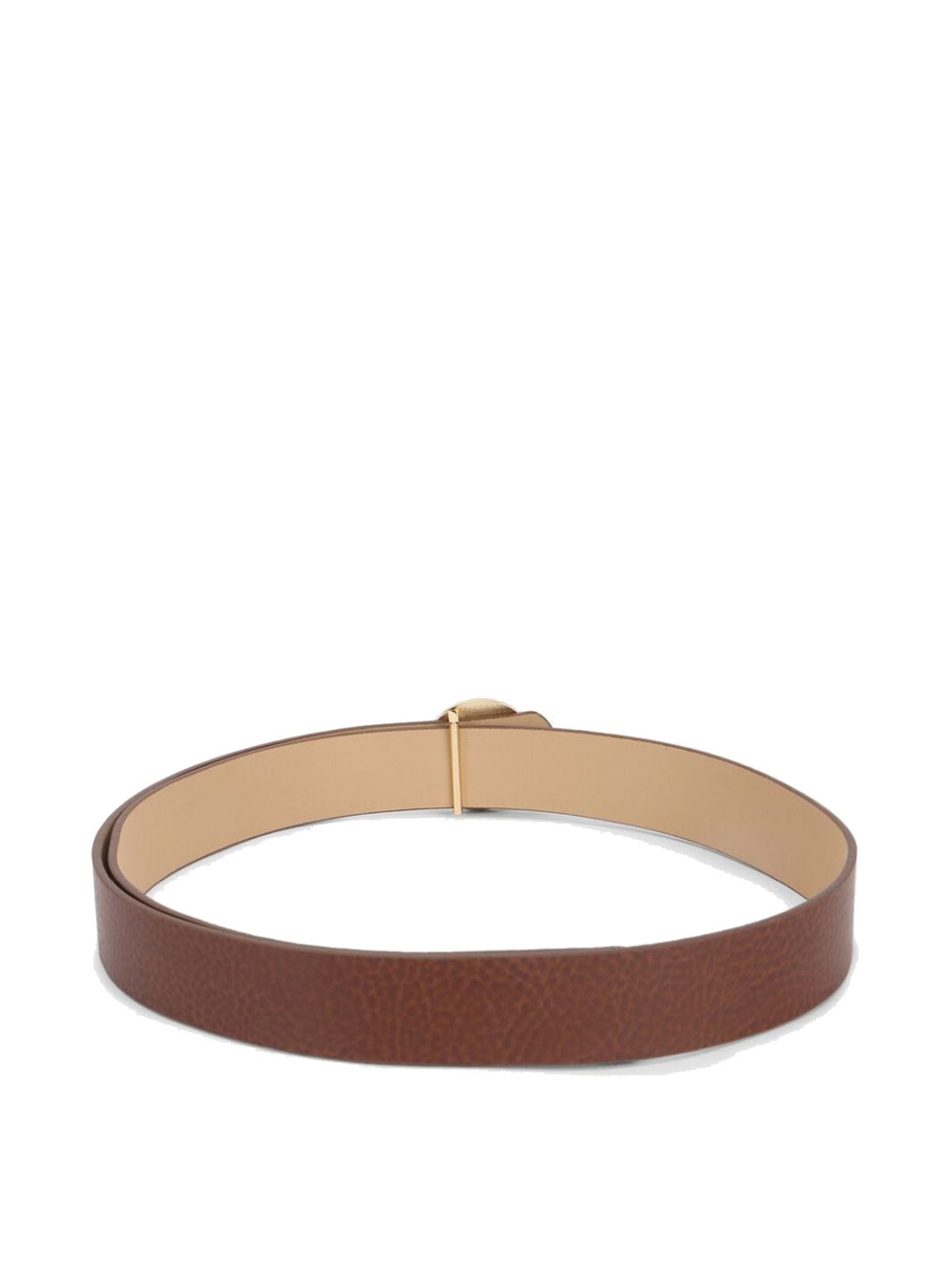 Louis Philippe Brown Leather Solid Waist Belt