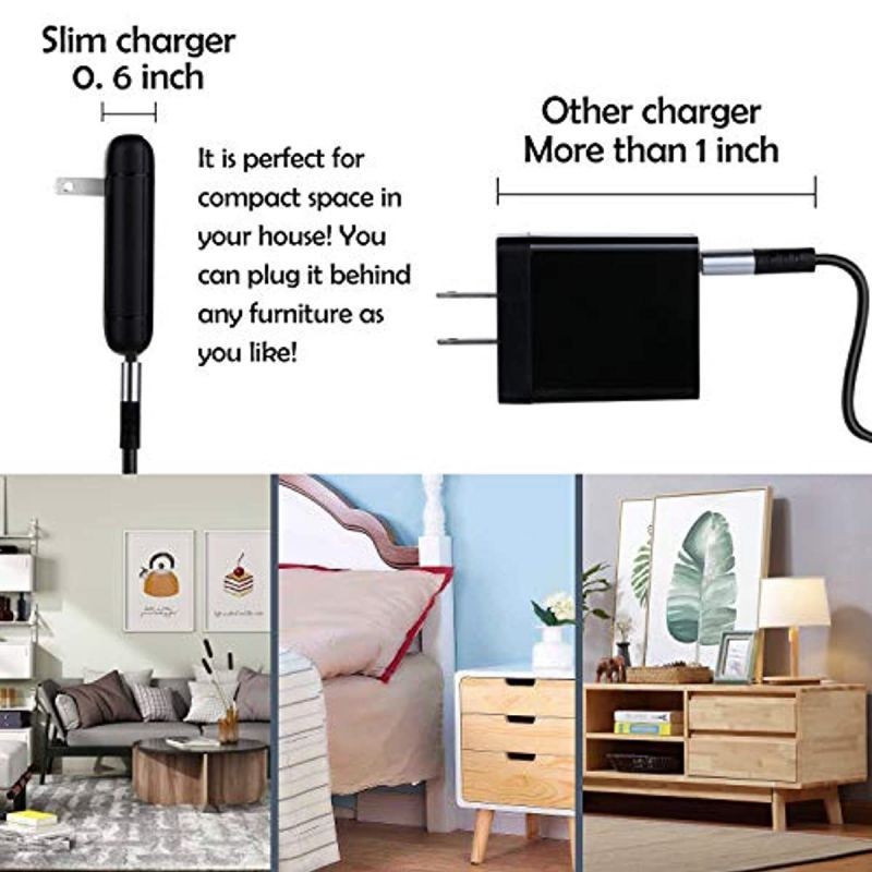 USB Wall Charger, Costyle 3 Pack 18W Extra Slim GaN Tech Fast Charge 3.0 Wall Charger Fast Charging Block with Foldable Plug Compatible for Android Phone, Galaxy S10 S9 Note 9, HTC 12 (Black)