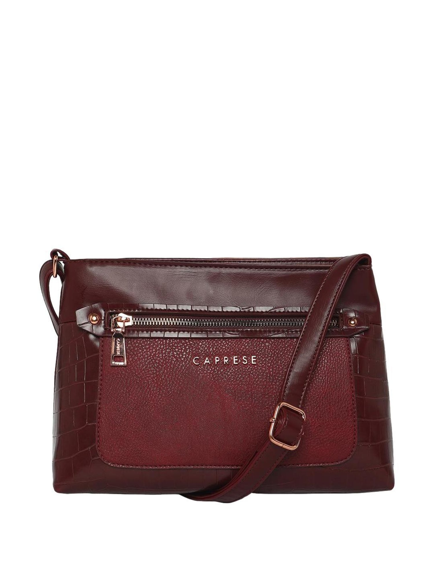 Caprese Gigi Bordeaux Faux Leather Solid Sling Handbag