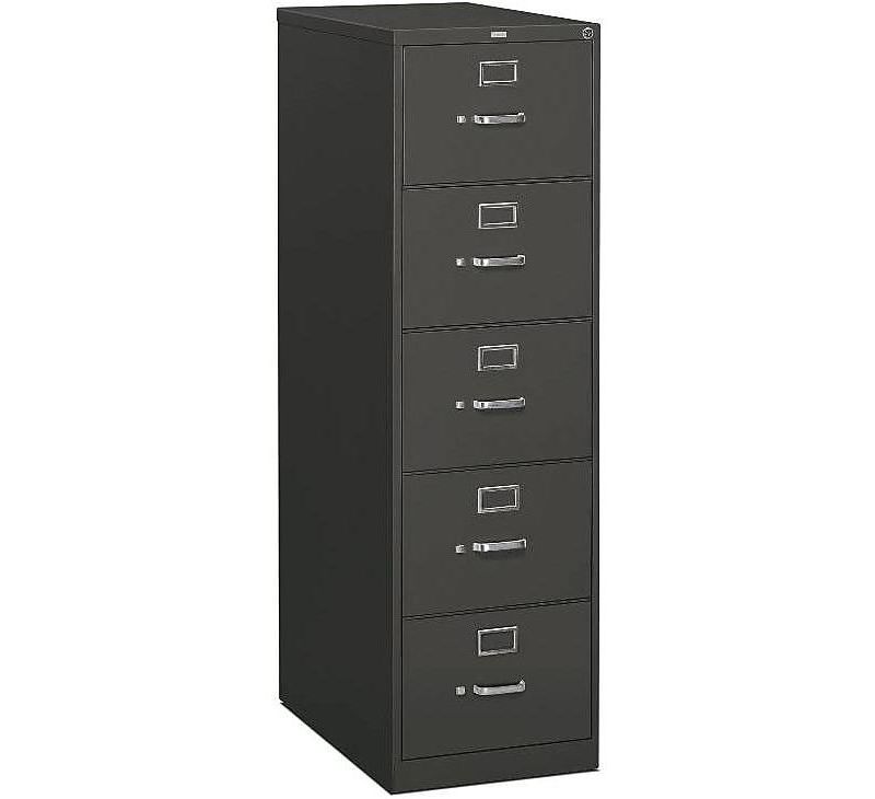 HON 310 Series Five-Drawer Full-Suspension File Legal 26-1/2d Charcoal 315CPS