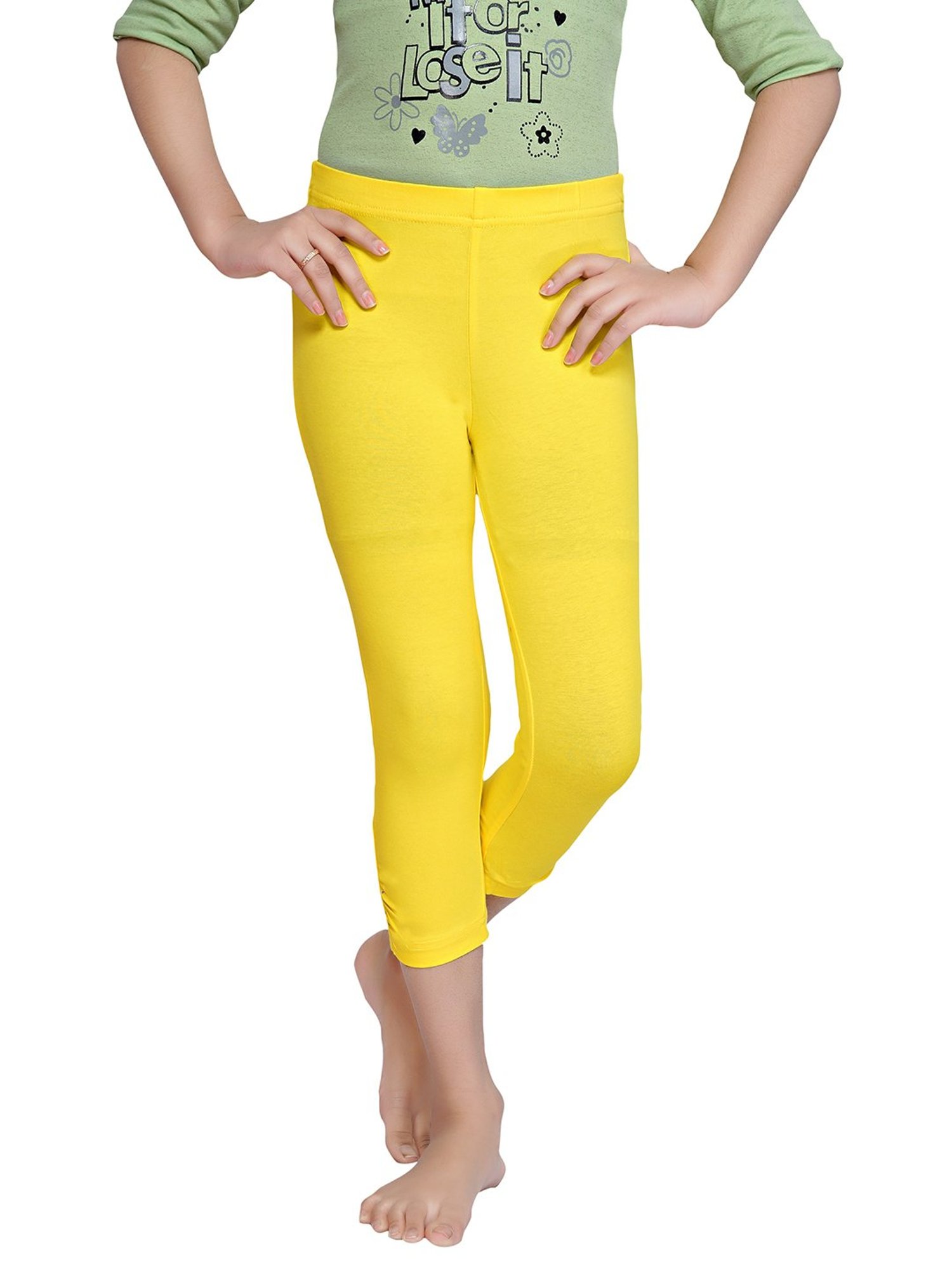 Tiny Girl Bright Yellow Solid Leggings
