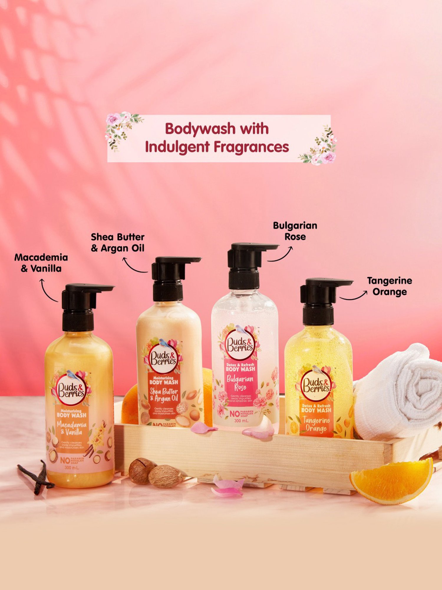 Buds & Berries Tangerine Orange Detox & Refresh Body Wash - 300 ml