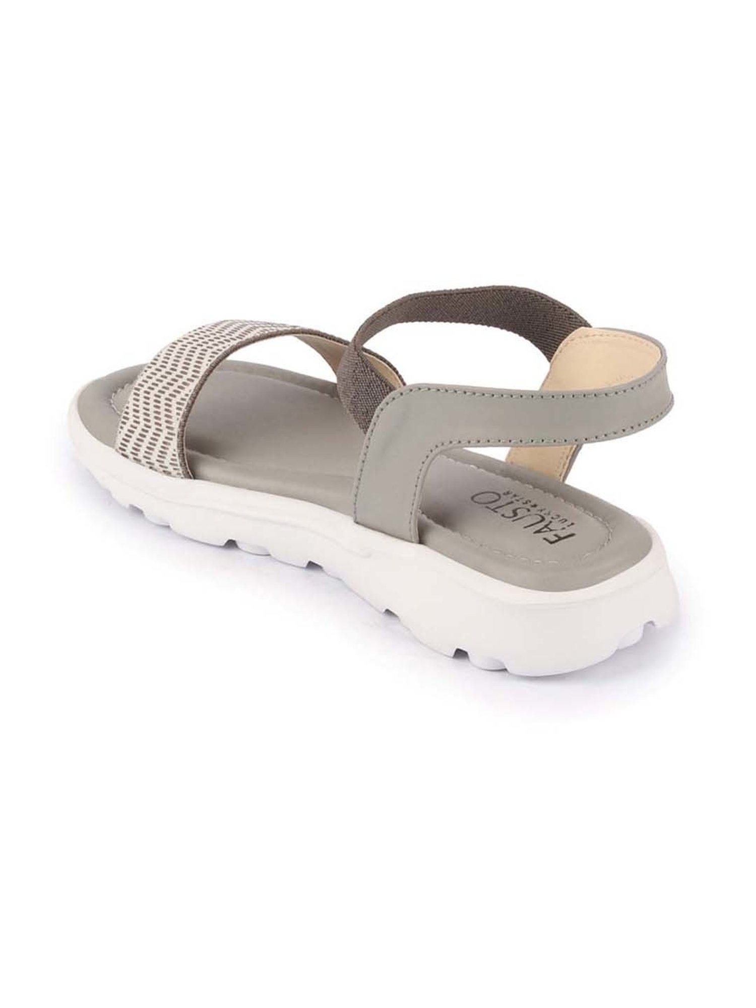 Fausto Women's Grey Ankle Strap Wedges