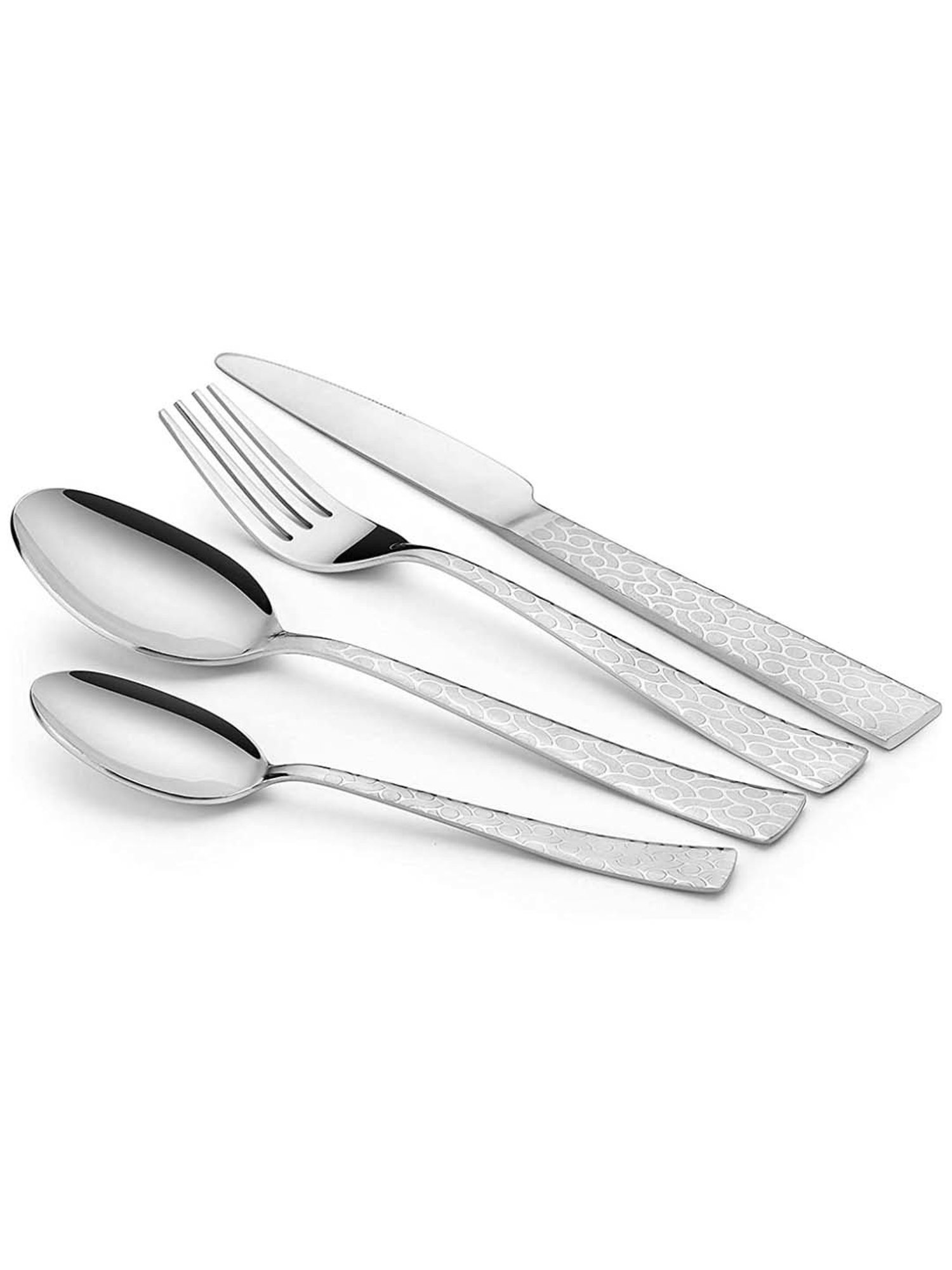 FnS Pacific Silver Stainless Steel Cutlery - Set of 24