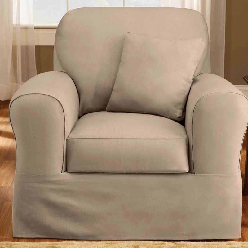 18"x18" Sailcloth Cotton Duck Pillow Beige - Sure Fit