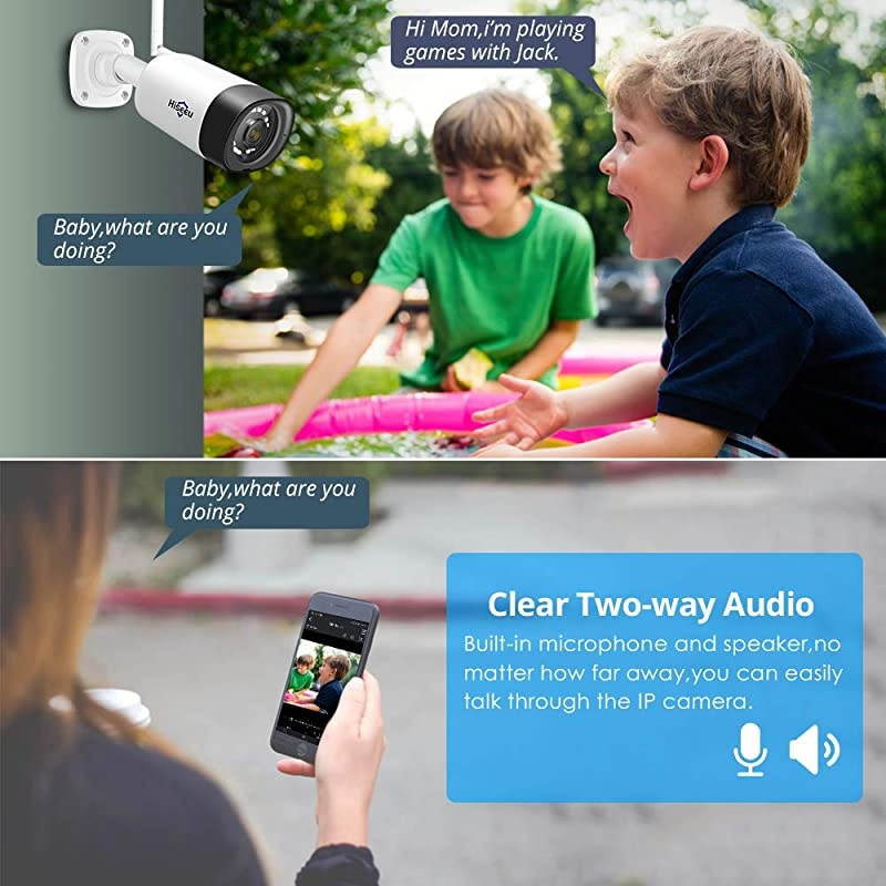 2K Outdoor Security Camera,Two-Way Audio,3MP Surveillance IP Cameras,IP66 Waterproof,Remote Viewing,Motion Detection,Day&Night Vision,Cloud&SD Storage,Compatible with  Wireless Systems