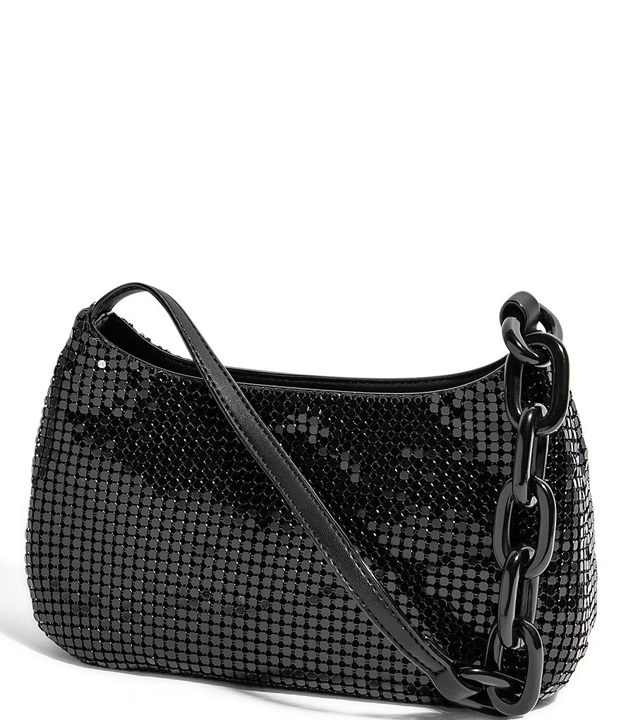 House of Want Newbie Mesh Baguette Vegan Leather Shoulder Bag