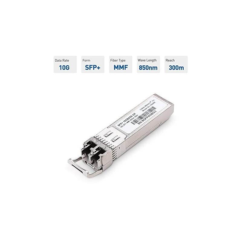 2Pack 10GBASESR SFP+ to LC Multi Mode 10G Fiber Transceiver Modular for Cisco Dell Ubiquiti TPLink Juniper Huawei Mellanox Mikrotik Netgear and Supermicro Equipment