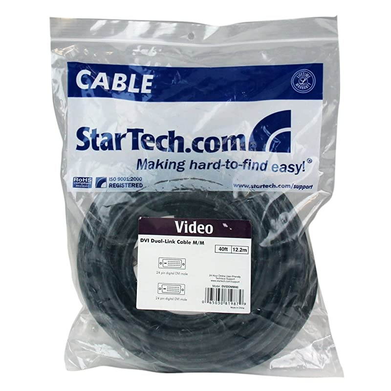 com Dual Link DVI Cable 40 ft Male to Male 2560x1600 DVID Cable Computer Monitor Cable DVI Cord Video Cable DVIDDMM40Black