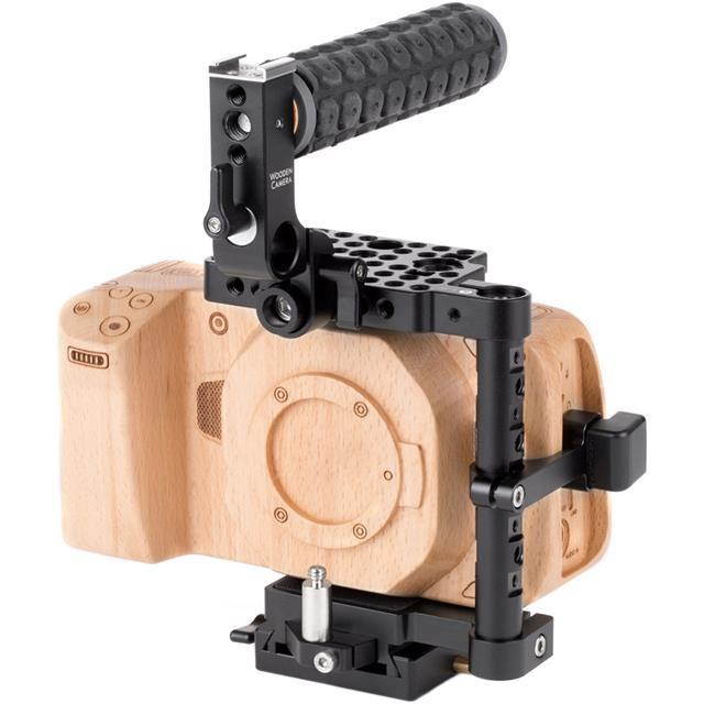 Wooden Camera Cage with Rubber Grip for Blackmagic Pocket Cinema 4K/6K Camera
