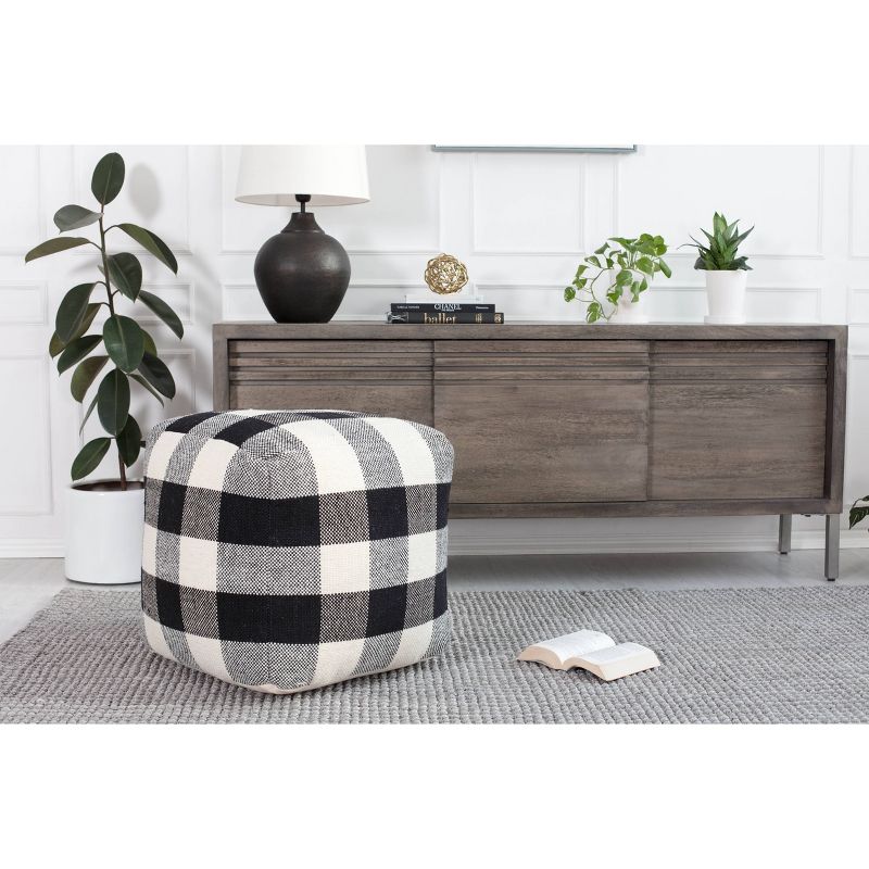 Chinese Checkers Pouf Black/White - Anji Mountain