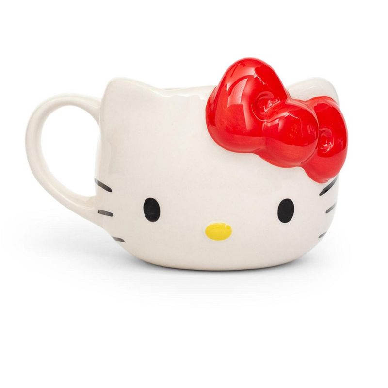 Silver Buffalo Hello Kitty Ceramic 3D Molded Mug | Holds 22 Ounces