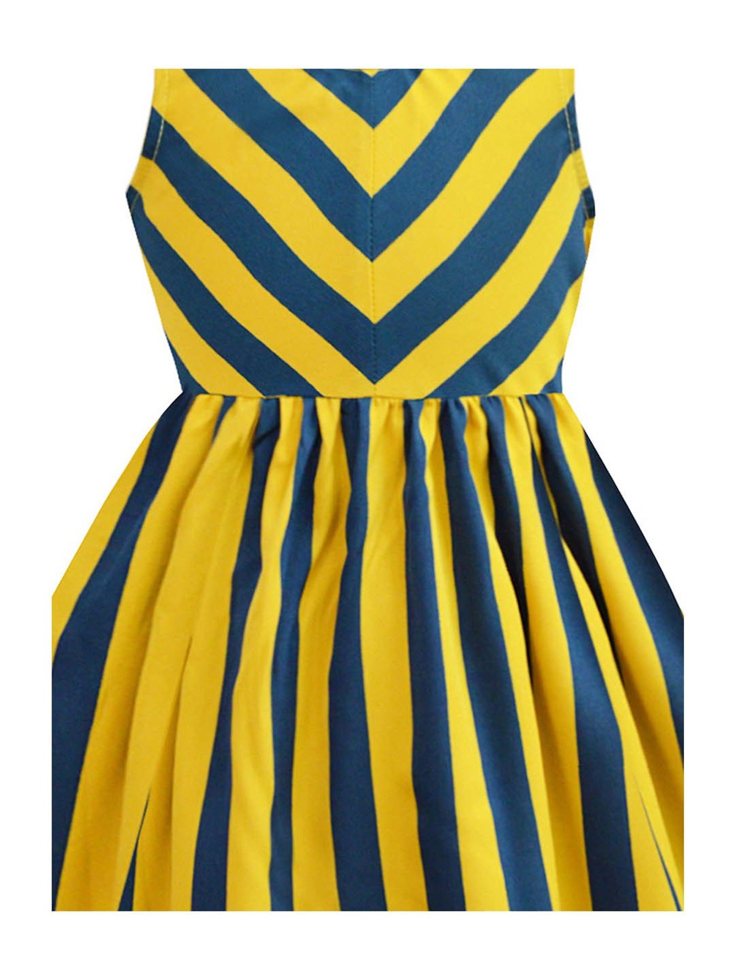 A.T.U.N. Mustard & Navy Striped Dress