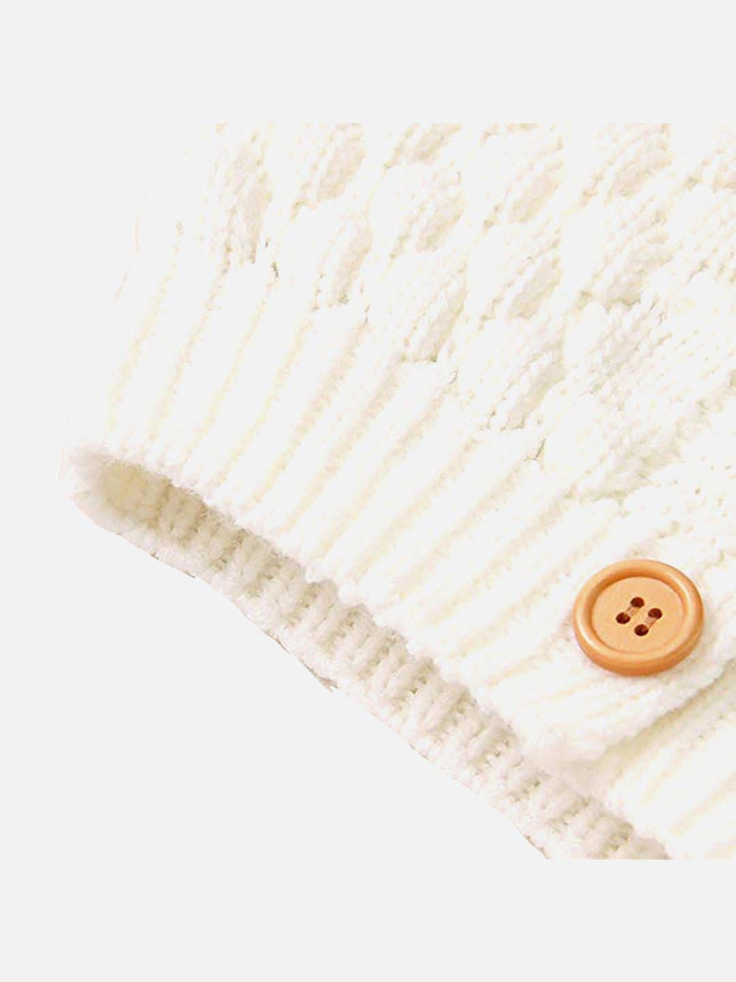 Little Surprise Box White Textured Pattern Full Sleeves Cardigan