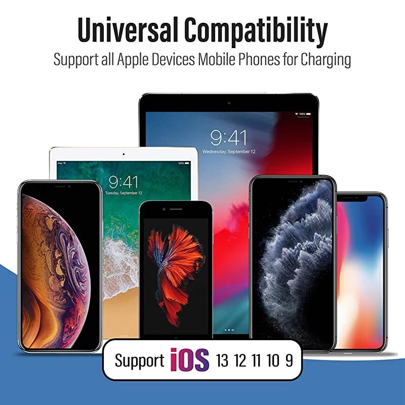 Short iPhone Cable Charger 6 inches Sync and Charging Data Cord Compatible with iPhone 11 XsXs MaxXrX88 Plus77 Plus6s65iPad White 4Pack