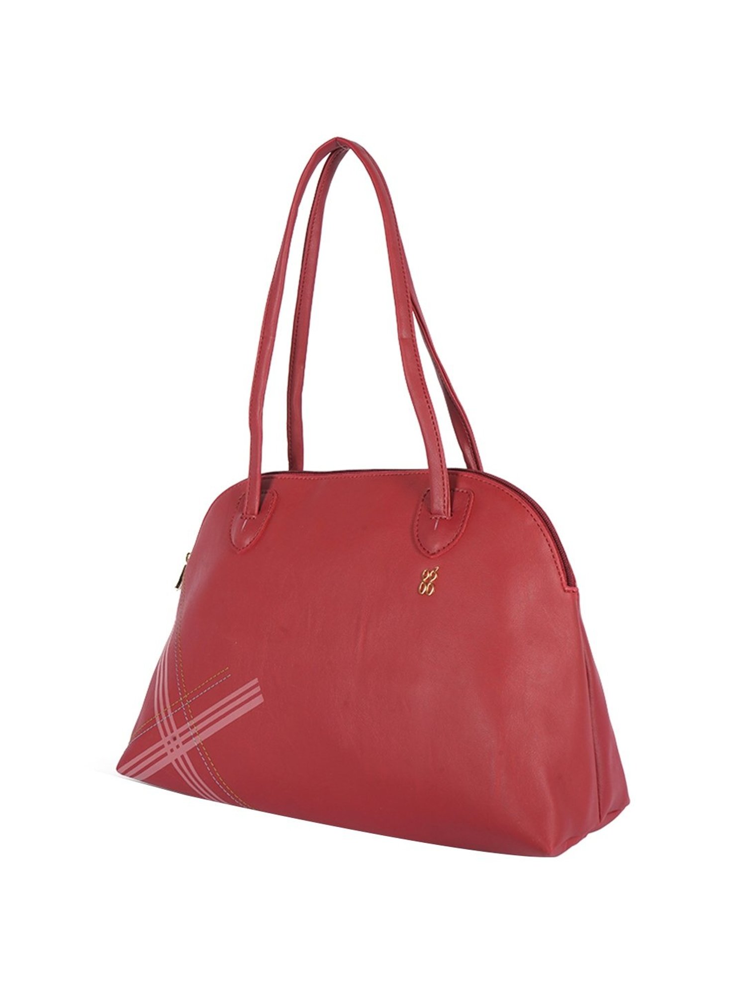 Baggit Inspect Red Textured Medium Handbag