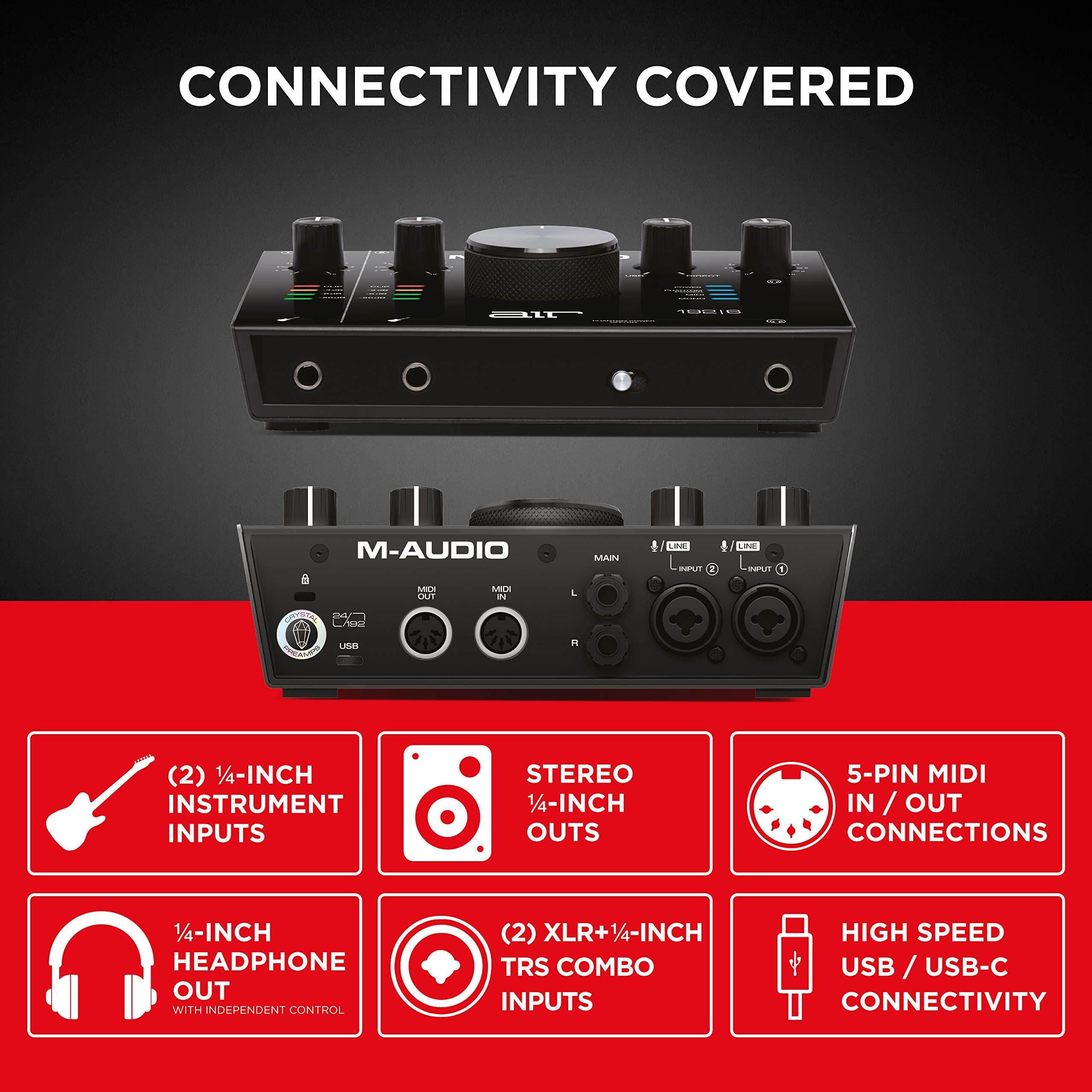 M-Audio AIR 192|6 - 2-In 2-Out USB Audio / MIDI Interface with Recording Software from Pro-Tools & Ableton Live, Plus Studio-Grade FX & Instruments