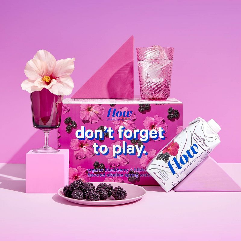 Flow Organic Blackberry & Hibiscus Alkaline Spring Water - 16.9 fl oz Bottle