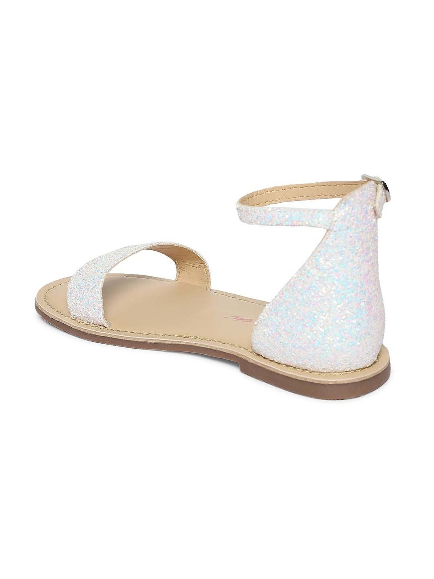 Aria Nica Kids Spark White & Beige Ankle Strap Sandals
