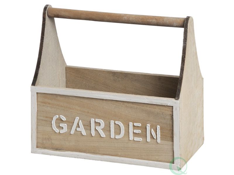 Gardenised Distressed Wood Garden Carry Planter