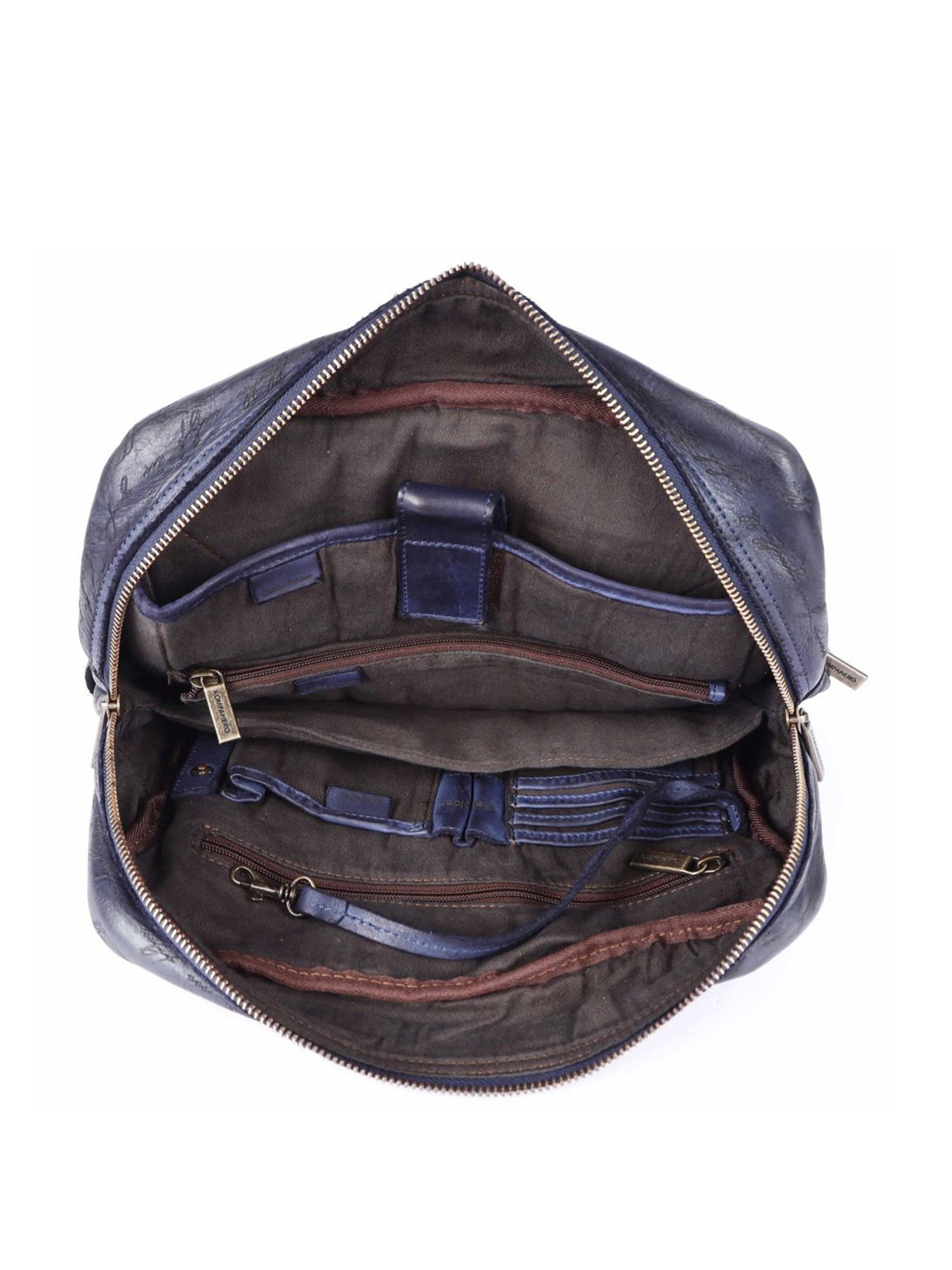 KOMPANERO Maverick Blue Leather Solid Backpack