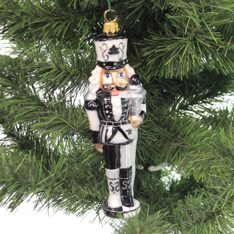 Joy To The World 6.5" Opposites Attract Nutcracker Ornament Elegant Black White  -  Tree Ornaments