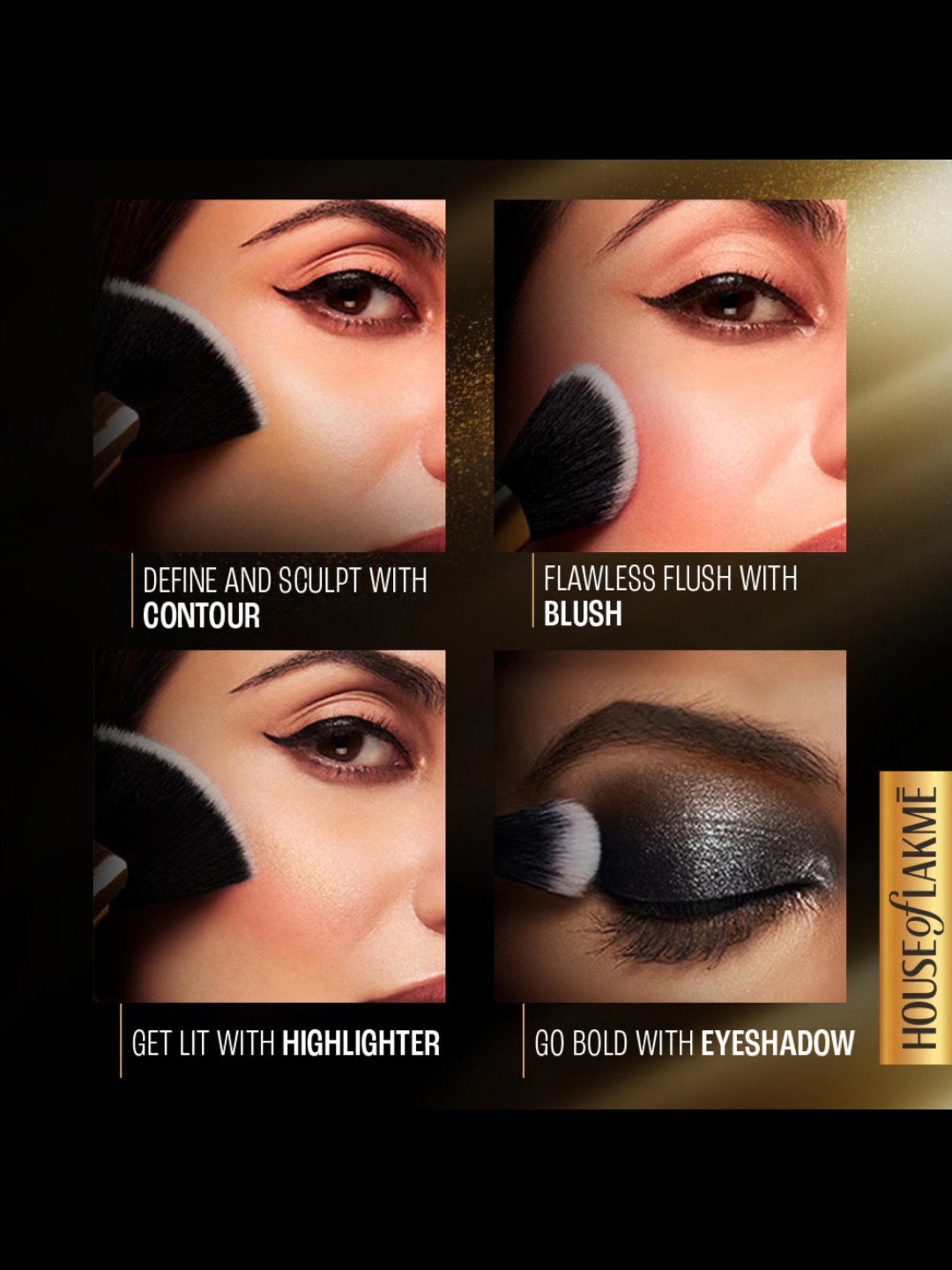 Lakme Glitterati 4-In-1 Face Palette Night Diva - 14 gm