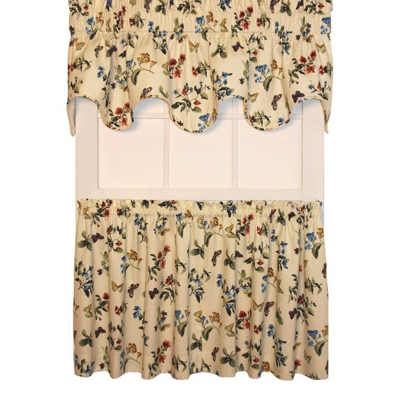 Ellis Curtain Audrey Design Printed Room Darkening 2-Piece Window Rod Pocket Pair - 68 x 36, Multicolored