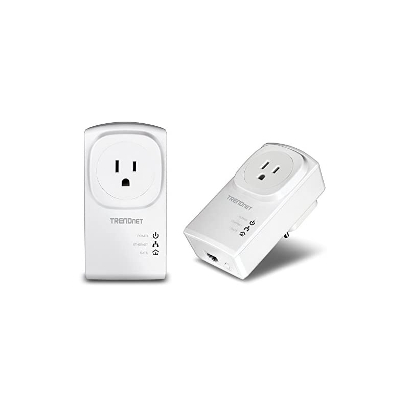 Powerline 500 AV Nano Adapter Kit With Built-In Outlet, Power Outlet Pass-Through, Includes 2 x TPL-407E Adapters, Plug & Play, Ideal For Smart TVs, Gaming, White, TPL-407E2K