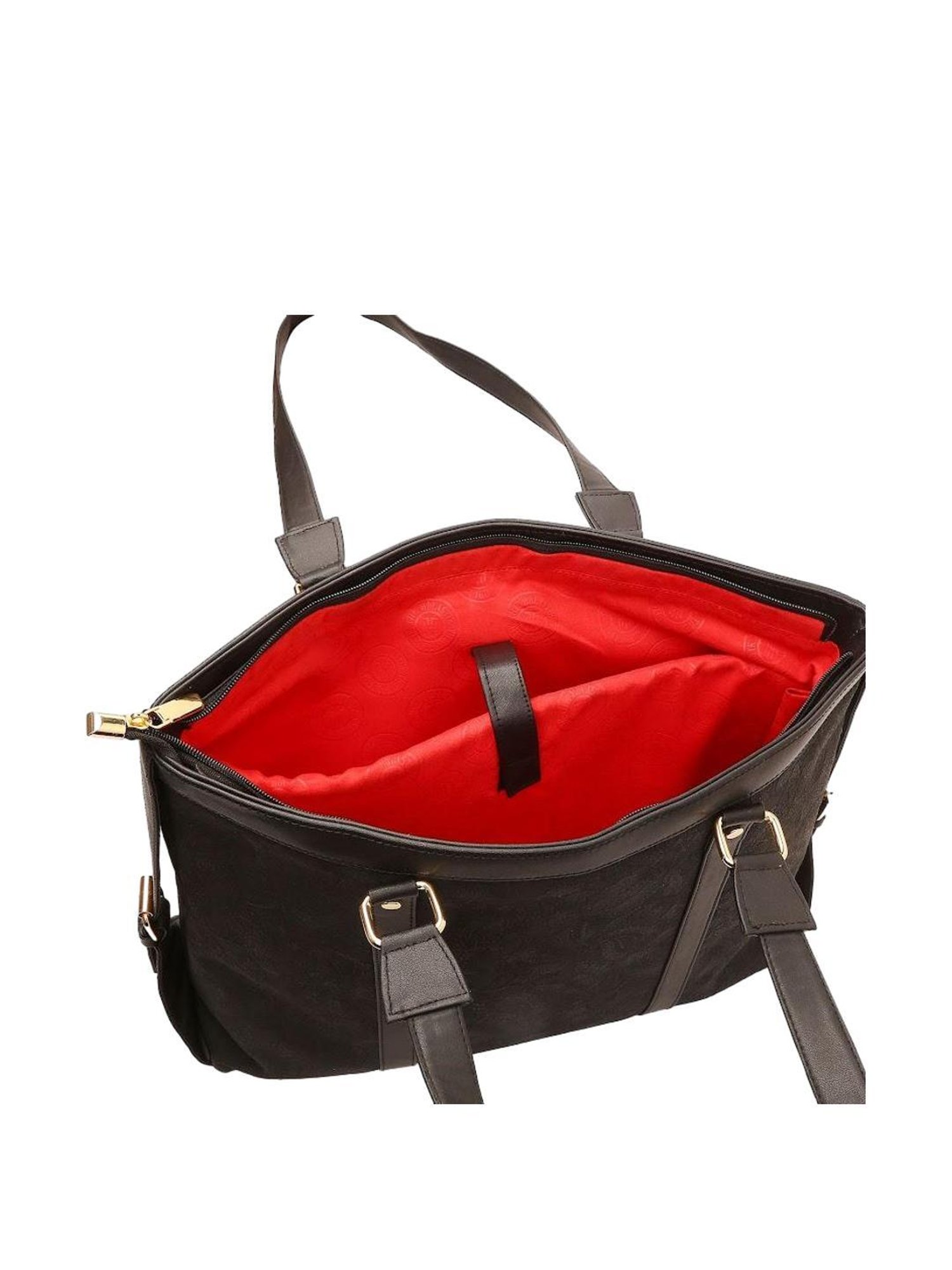 THE HOLISTIK Savvy Black Textured Large Tote Handbag