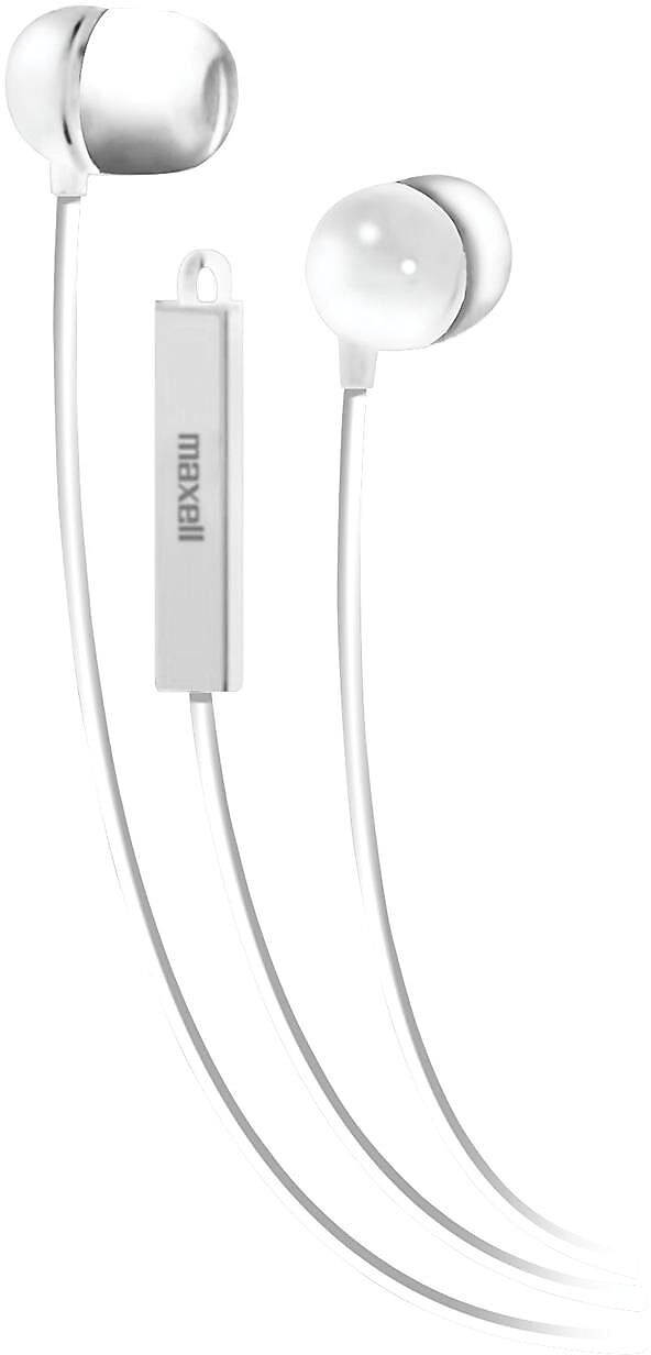 Maxell 190303 - Iemicwht Stereo In-Ear Earbuds With Microphone & Remote (White)