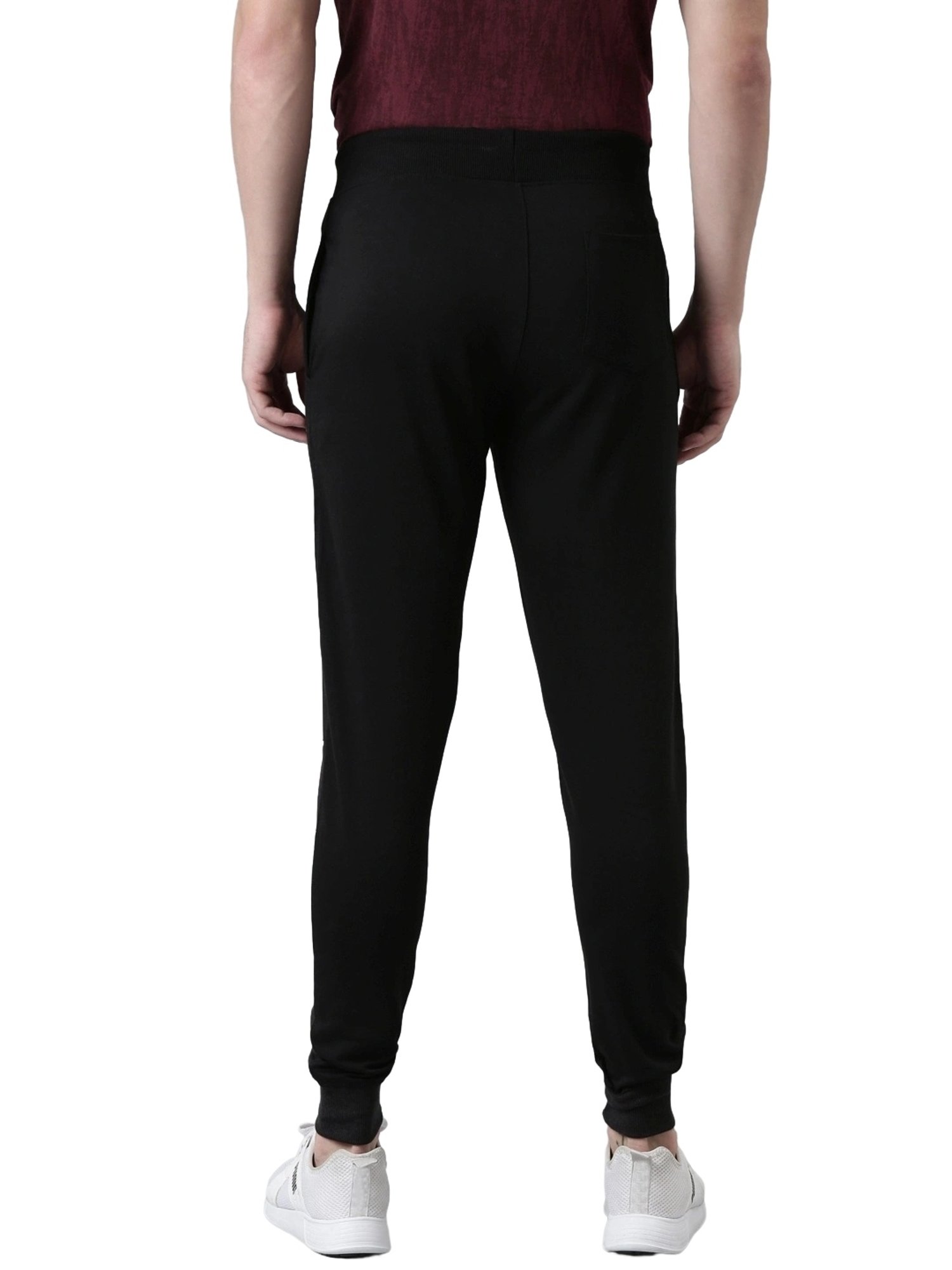 Force NXT Navy & Black Cotton Regular Fit Colour Block Joggers - Pack Of 2