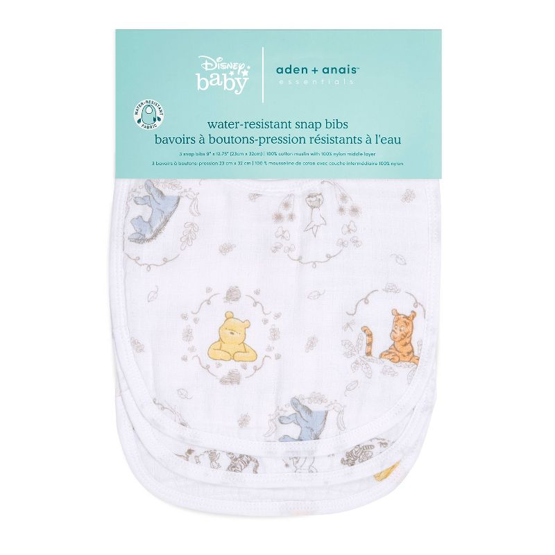 aden + anais essentials 3pk Water Resistant Bib - Winnie + Friends