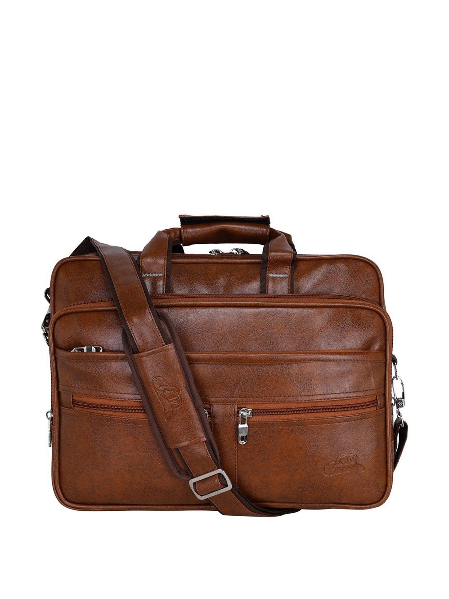 Leather World Tan Synthetic Medium Laptop Messenger Bag