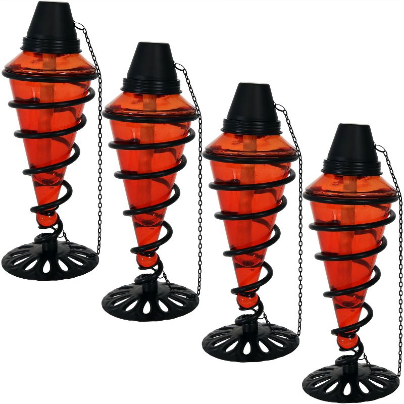 5.5" Petite Lantern Metal Table Torch Black - TIKI