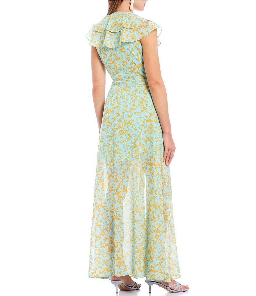 White Boho Stripes & Floral Print Floor Length Tank Dress