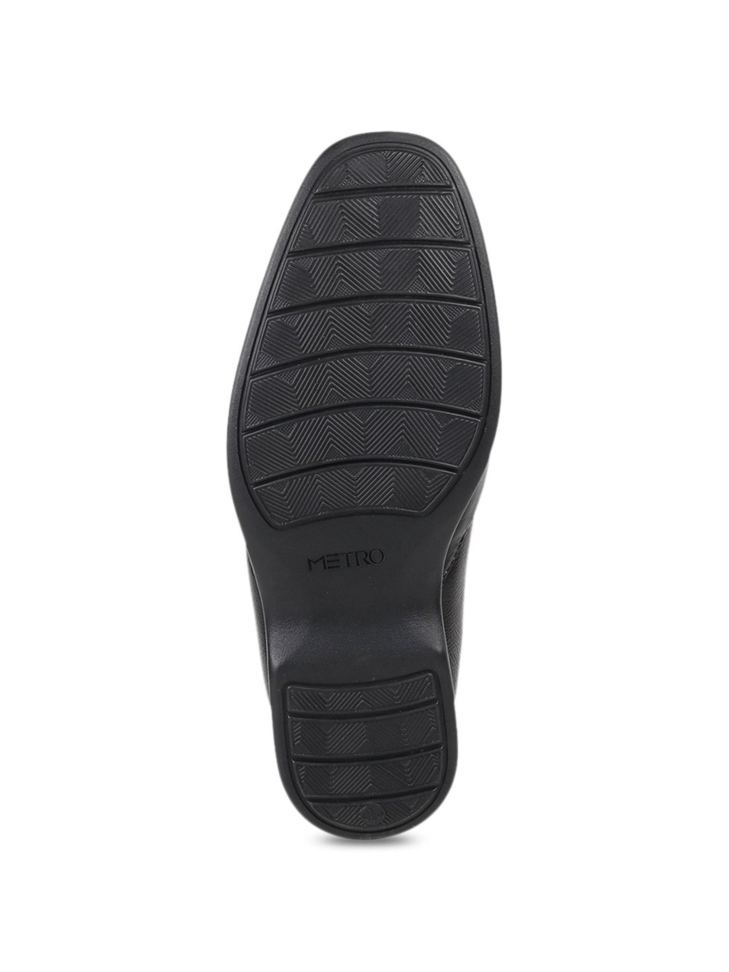 Metro Men's Charcoal Black Formal Moccasins