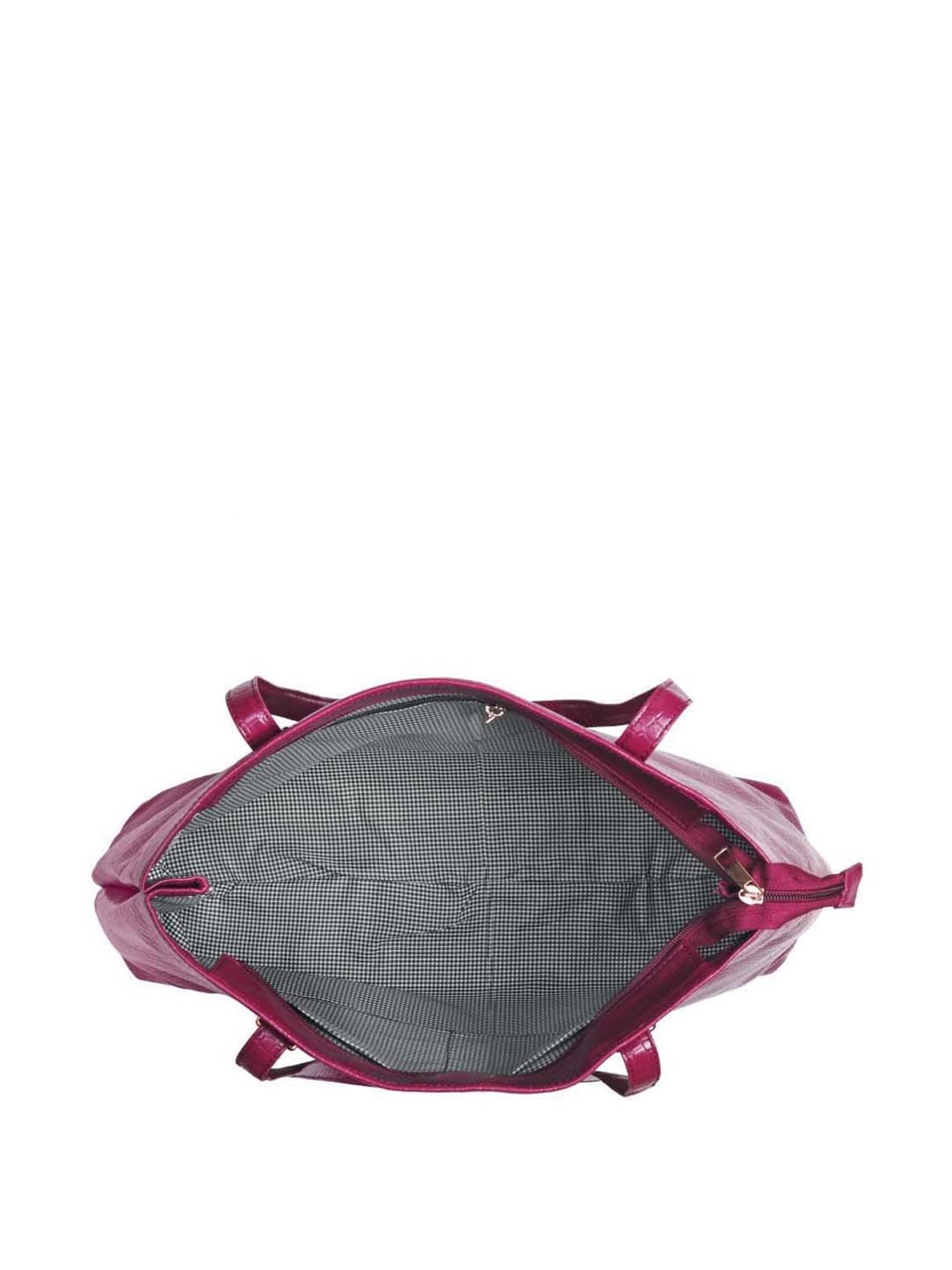 Toteteca Red Textured Medium Tote Handbag