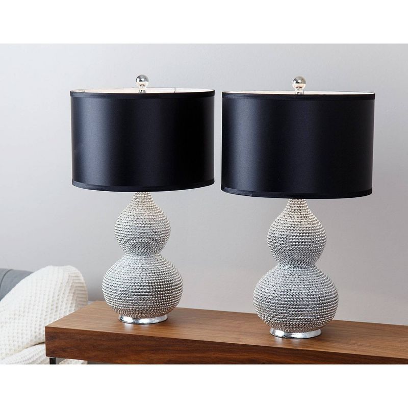 Sayer Set of 2 Table Lamp Silver  - Abbyson Living