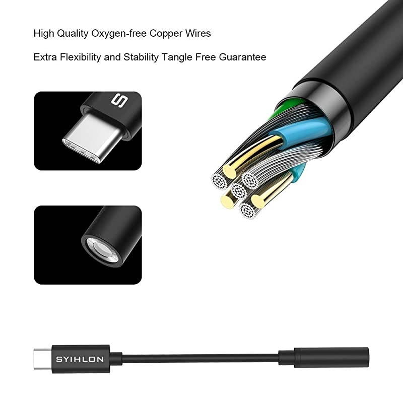 USB C to 35mm Headphone Jack Adapter  USB Type C to 35mm Aux Audio Cable Compatible with Pixel 4 3 2 XLSamsung Galaxy S20S20+S20 UltraNote 201010+A80 OnePlus 6T7T7pro8 iPad Pro