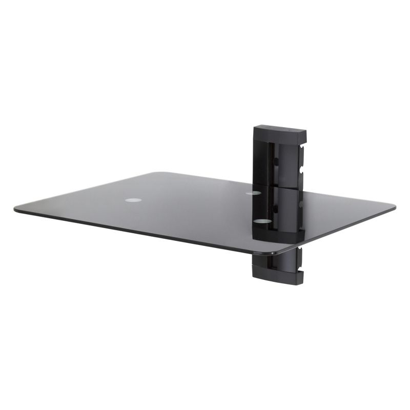 Wall Mounted AV Component Shelving System - 1 Shelf Black