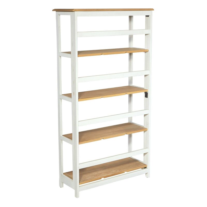 60" 5 Shelves Medford Bookcase Distressed White - OSP Home Furnishings