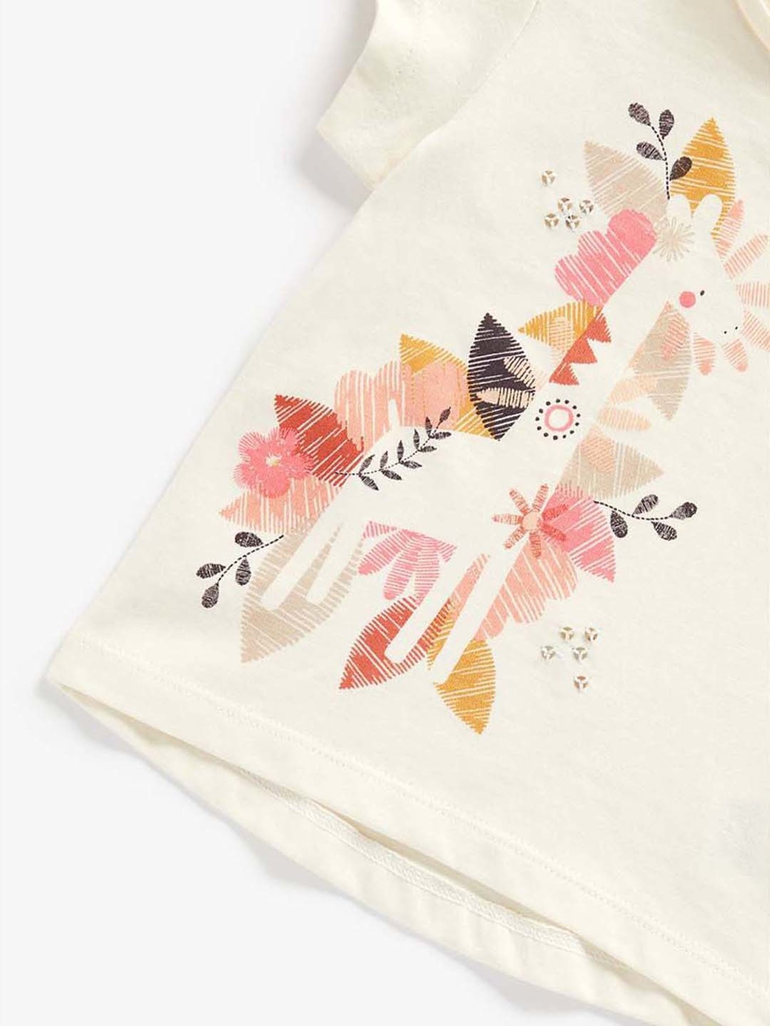 Mothercare Kids Cream Cotton Printed Top